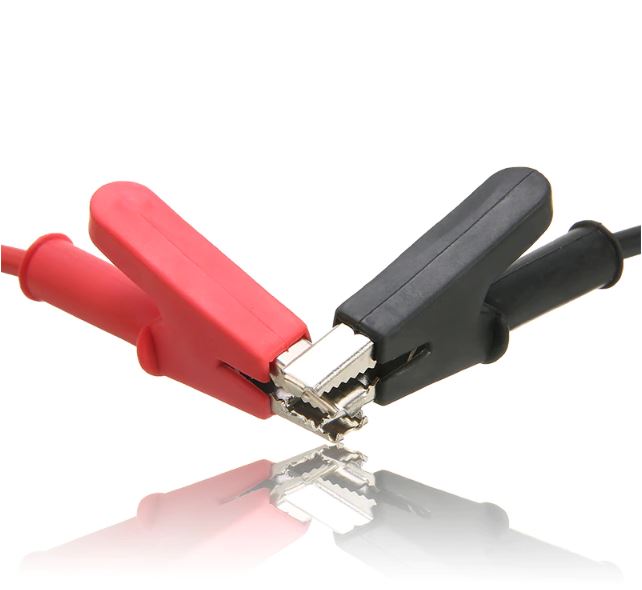 สายไฟปากคีบ 1 เมตร 1000V 15A 18AWG สีดำ Banana Plugs 4mm Insulated Alligator 15A Banana Plugs Alligator Clips Lead Wires 1M For Testing Probe