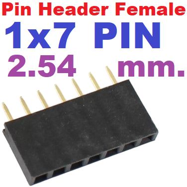 Pin Header Female 1x7 Pin Single Row Pitch 2.54mm High 8.5 mm. Straight pin 1*7 pin