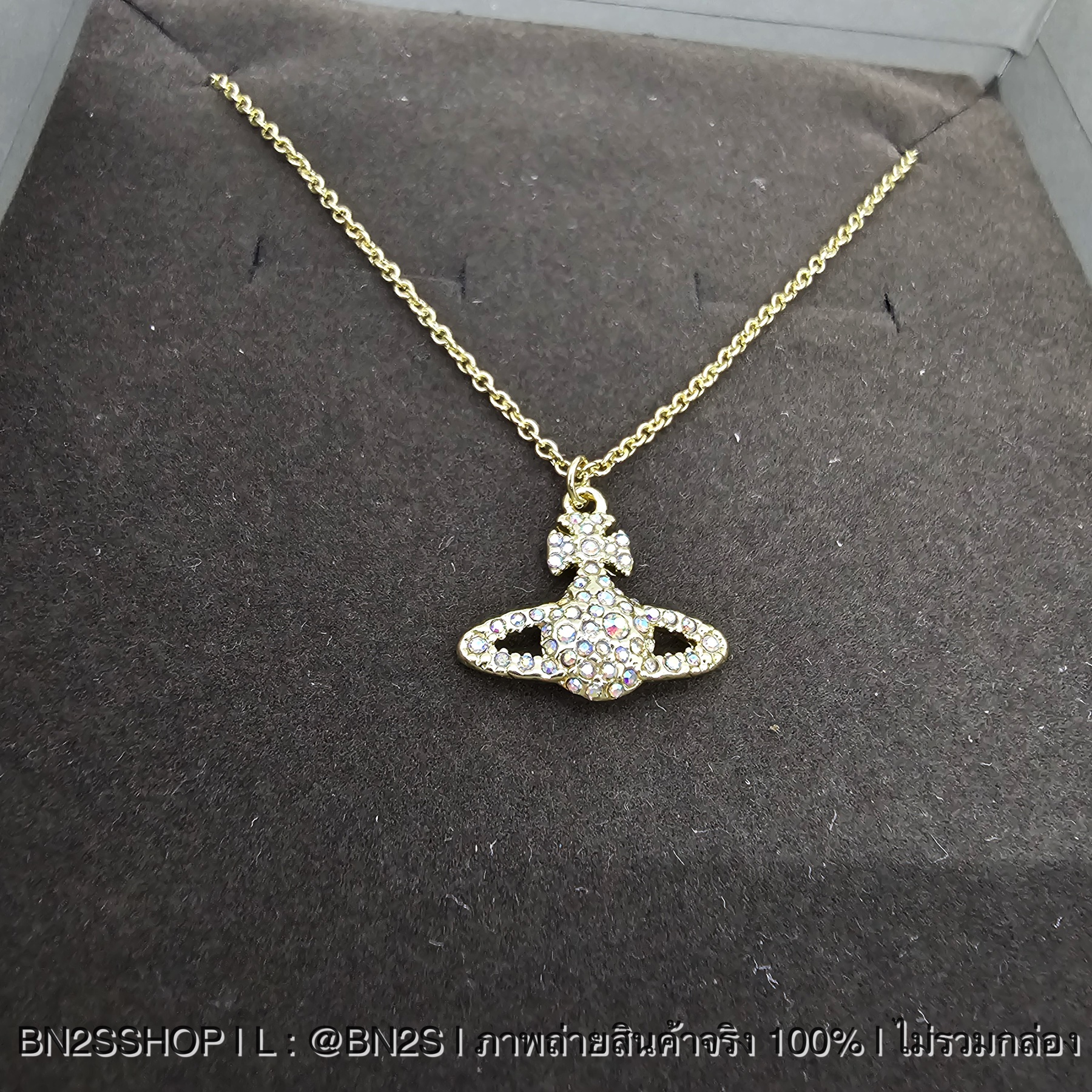 Vivienne Westwood Grace Bas Relief Pendant In White Crystal Two-Dimensional Orb With Silver