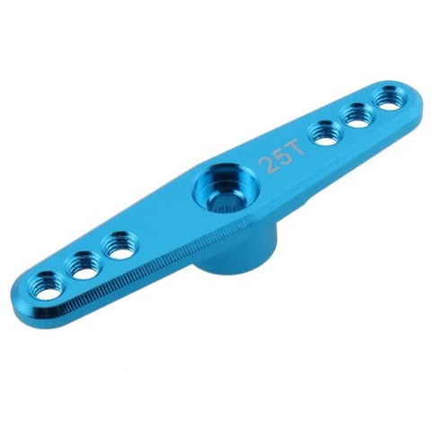 25T standard servo swing Double Sided arm สีน้ำเงิน Half arm Blue color digital servo metal rudder arm steering wheel