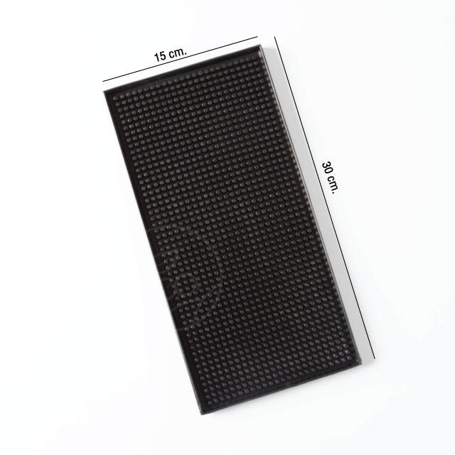 แผ่นยางกันลื่น บาร์แมท Bar Mat แผ่นรองเคาเตอร์บาร์ ขนาด 15 x 30 cm สีดำ จำหน่ายโดย ทีอีเอ