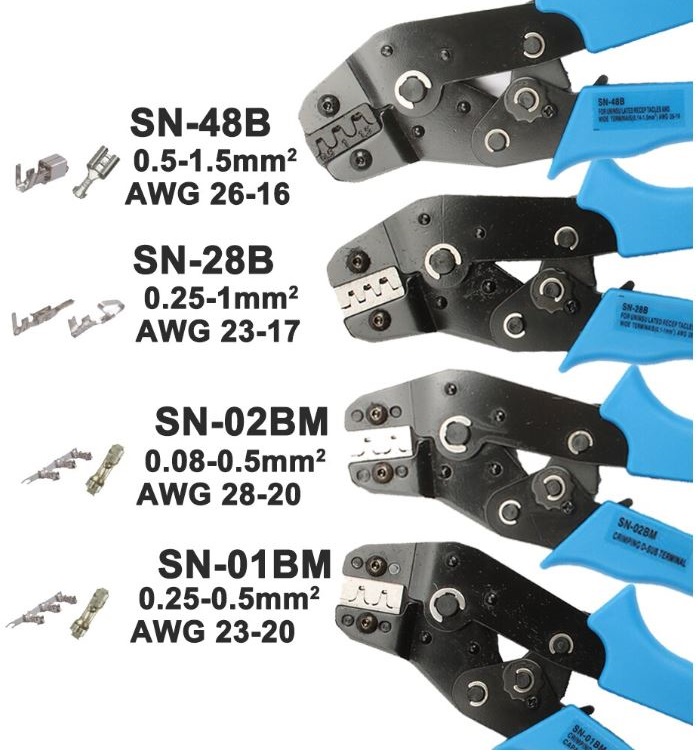 คีมย้ำสายไฟ SN-48B Crimping Plier 0.5-1.5 sq.mm. 26-16AWG คีมย้ำหางปลา