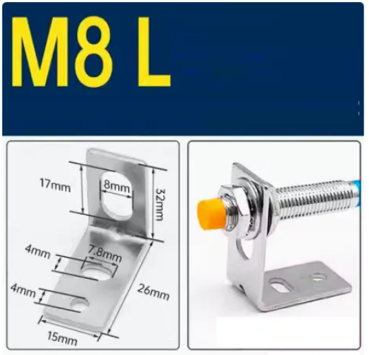 Proximity sensor bracket M8 L-type Mounting L Bracket Support ขายึดเซนเซอร์ ที่ยึดเซนเซอร์ แบบงอ 90องศา
