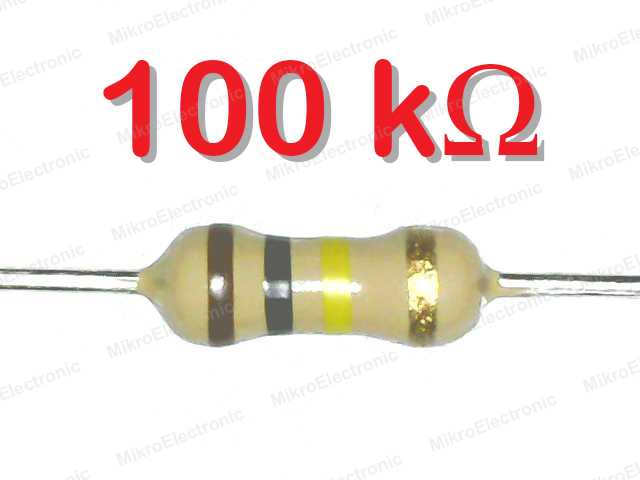 100K 1/4W 5% ตัวต้านทาน แพ็คละ 10 ตัว Carbon Film Fixed Resistor