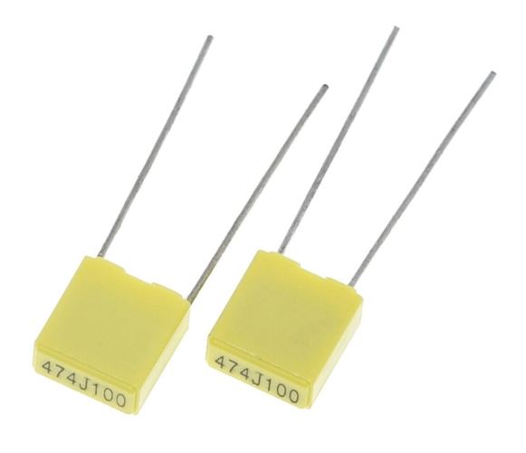 104J100 0.1μF (100nF) 100V Pitch 5mm Metallized Polyester Film Capacitor