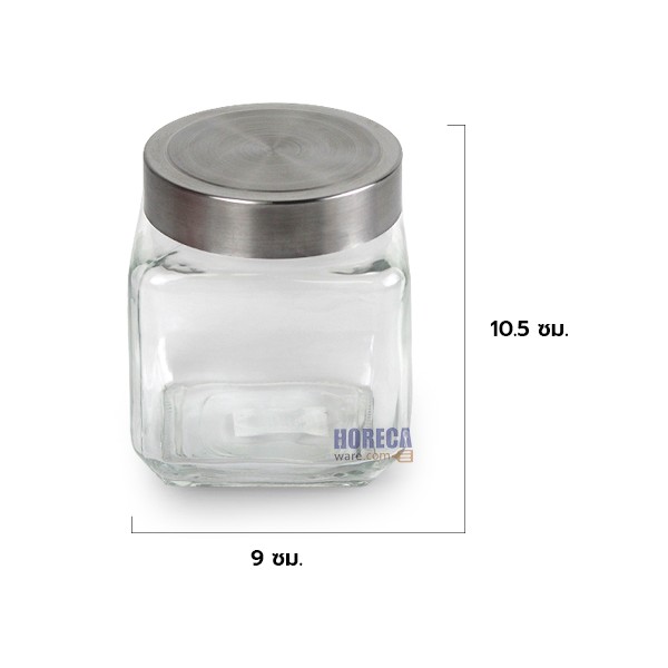 Square jar 500cc, stainless steel lid F6063y Keyway