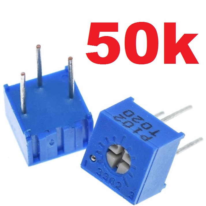 VR 50k 0.5W ตัวต้านทานปรับค่าได้ ทริมพ็อท หมุนได้ 1 รอบ 3362P Trimpot Potentiometer Trimmer Potentiometer Cermet 1 Turn Top Adjustment