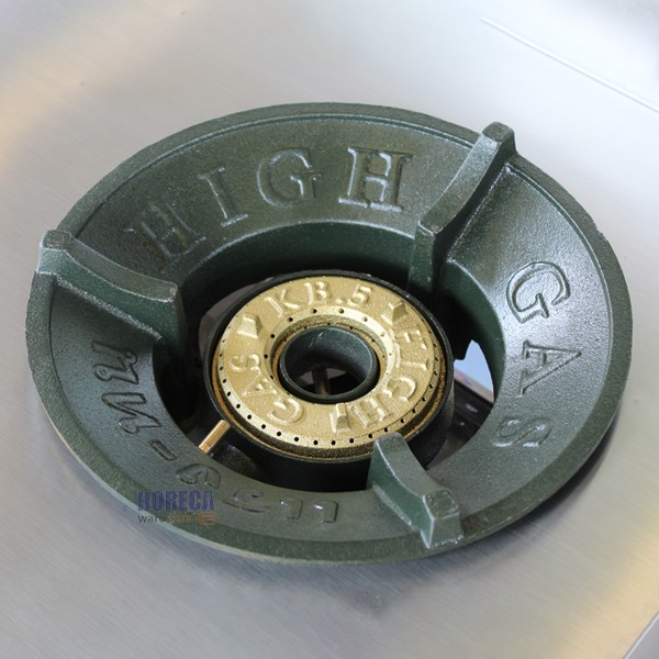 เตาไทย KB5 2หัว สแตนเลส 304 วาวหมุน มีถาดวางชั้นล่าง 50x90x75+80cm แมสเตอร์แวร์-PL