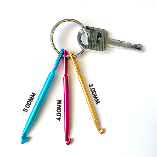 เข็มโครเชต์พวงกุญแจ ไซส์มินิ ขนาด 3, 4, 5 mm.