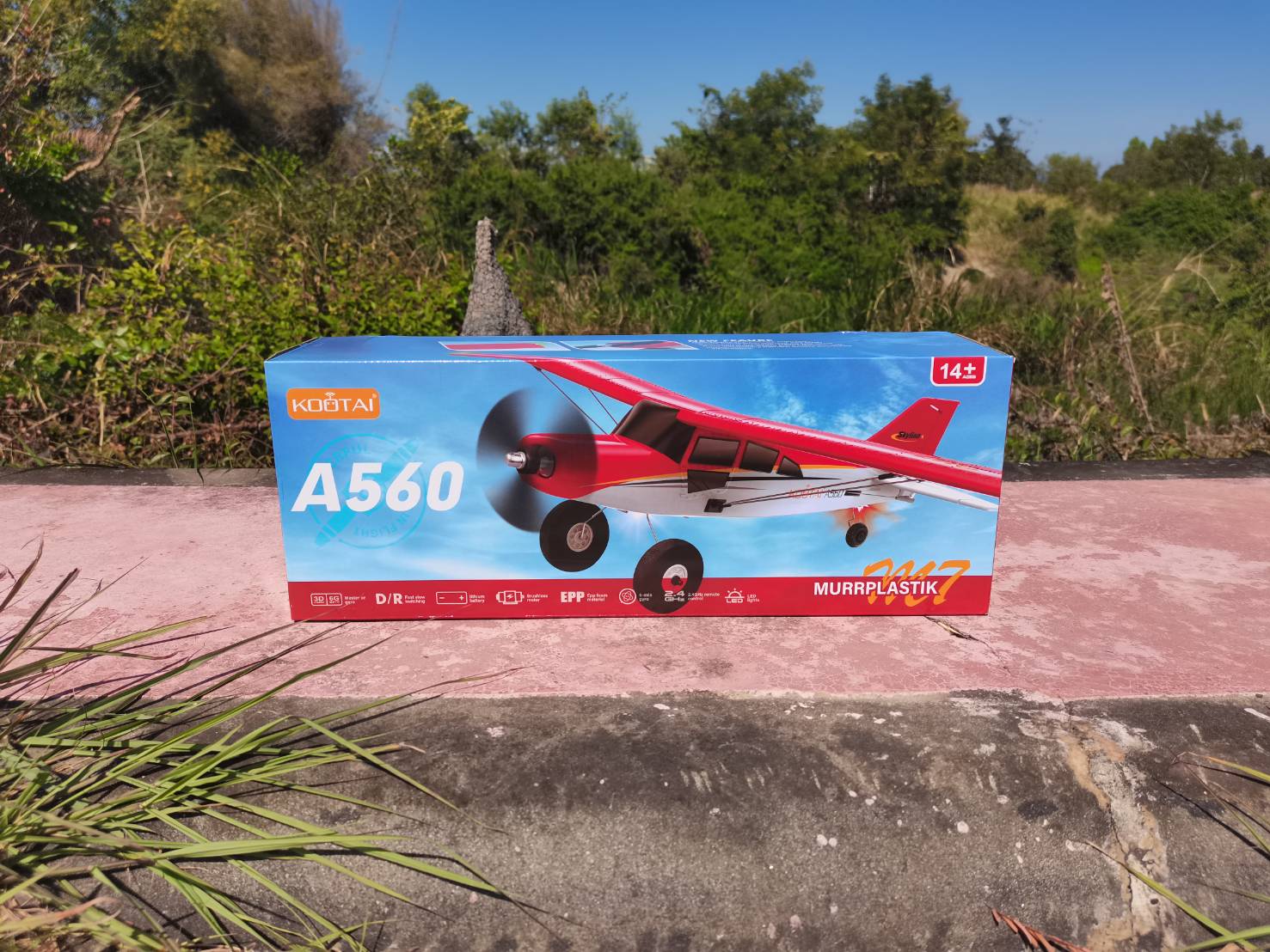 เครื่องบินบังคับ KOOTAI A560 RC 2.4 GHZ 4CH บินไกล 200เมตร EPP 1504 มอเตอร์ Brushless มีไฟ Gliding RC เครื่องบิน RTF