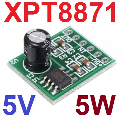 XPT8871 Single Channel 5V 5W Mono Lithium Battery Power Amplifier Board Module