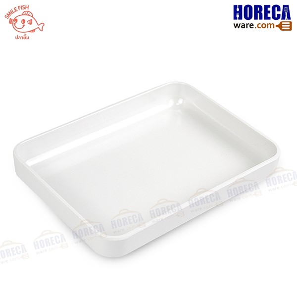 [Cream color] Square Shabu tray 6x8 inches, smiling fish
