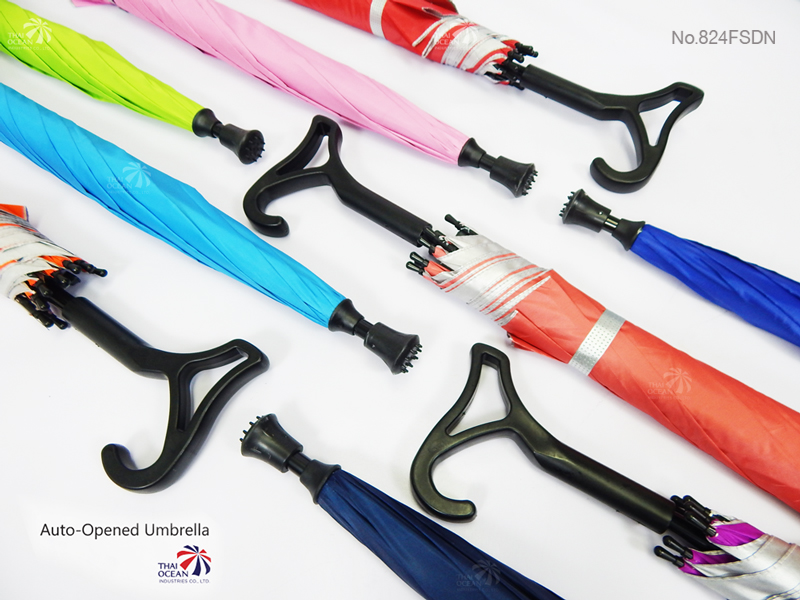 Leo ร่มไม้เท้า ตอนเดียว ปลายกันลื่น ขนาด 24 นิ้ว ผ้ากันยูวี