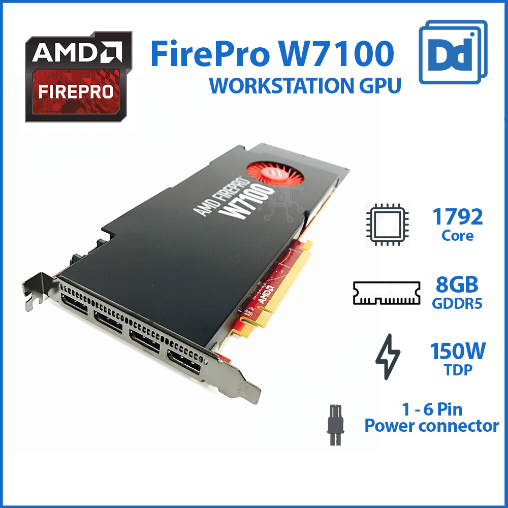 AMD Firepro W7100 8GB Workstation Graphic Card การ์ดจอทำงาน CAD solidworks nx