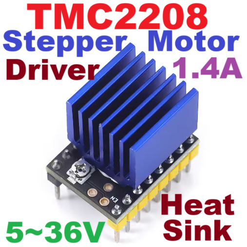 TMC2208 Stepper Motor Driver with heatsink