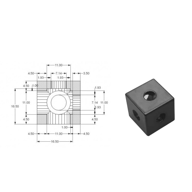 3D Printer parts 2020 Aluminum Block cube aluminum block Black V-slots three-way connector bracket อุปกรณ์ยึดมุม