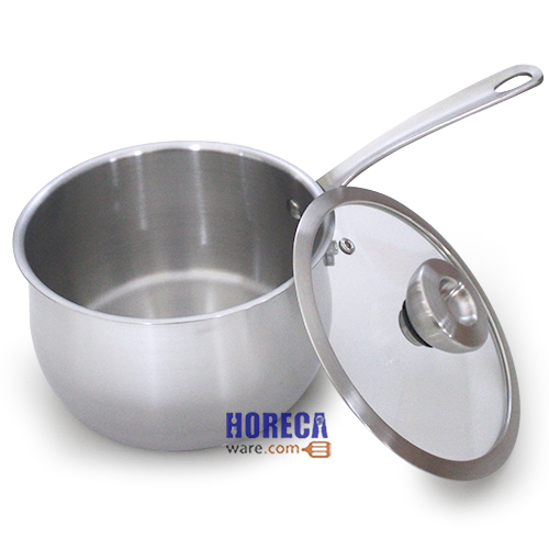 หม้อด้าม 18ซม. White Steel พร้อมฝาแก้ว 2.8ลิตร ตราไมย์เออร์