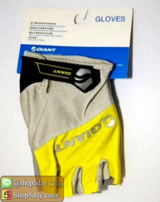 ถุงมือจักรยาน giant แท้ เจล ถุงมือขี่จักรยาน คุณภาพดี สวย ถุงมือครึ่งนิ้ว 3 ไซด์