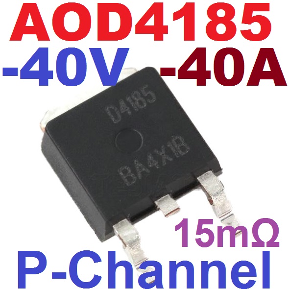 AOD4185 MOSFET -40V -40A P-Channel TO-252 D4185