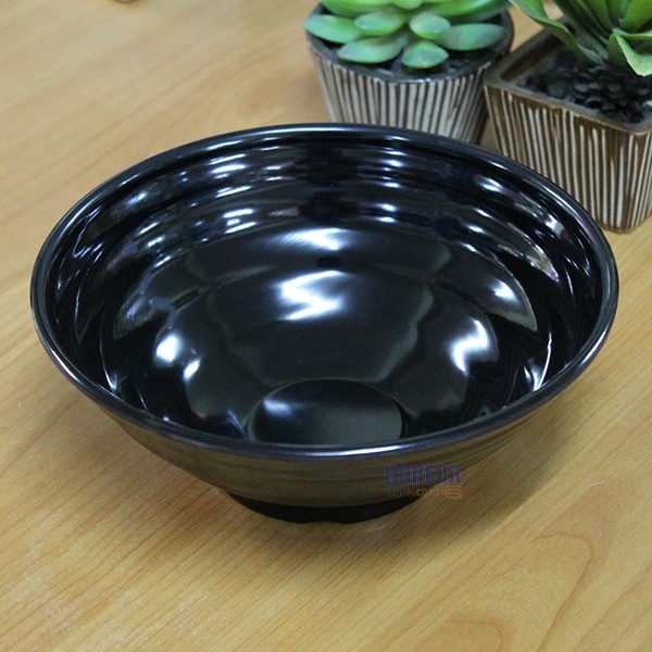 ชามกลมญี่ปุ่นมีลอน 7.5นิ้ว [สีดำ] ปลายิ้ม