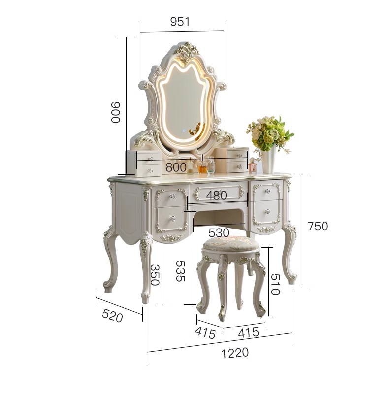 โต๊ะเครื่องแป้งหลุยส์ 03