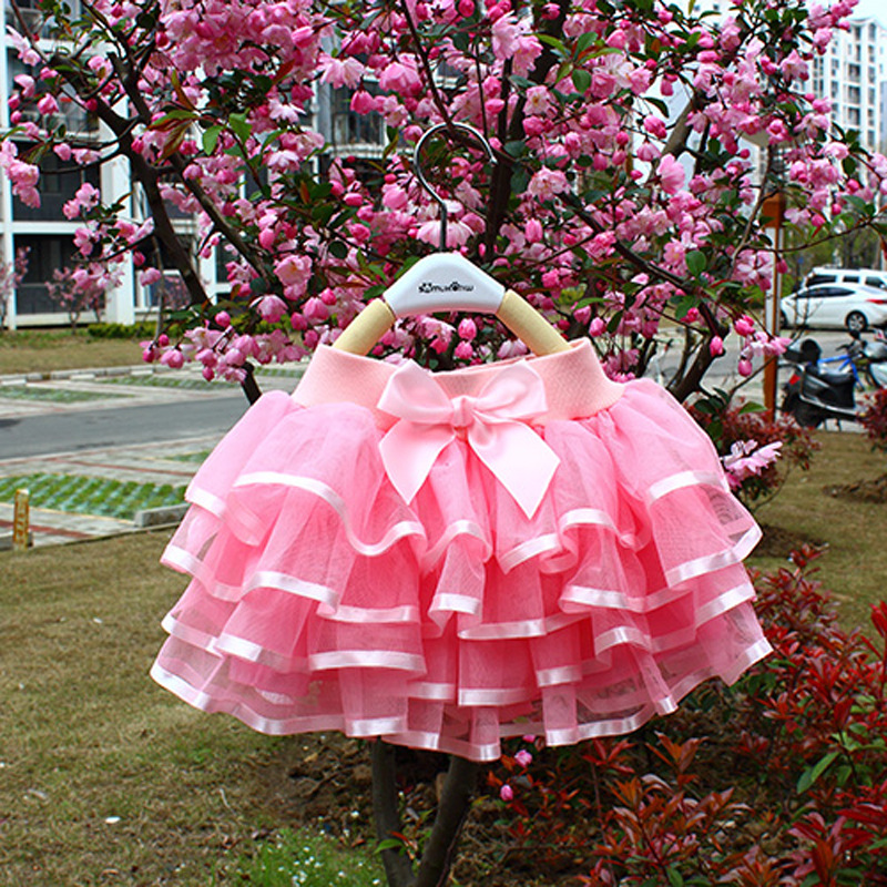 กระโปรงสีชมพูซ้อนหลายชั้น พลิ้วสวยหวาน