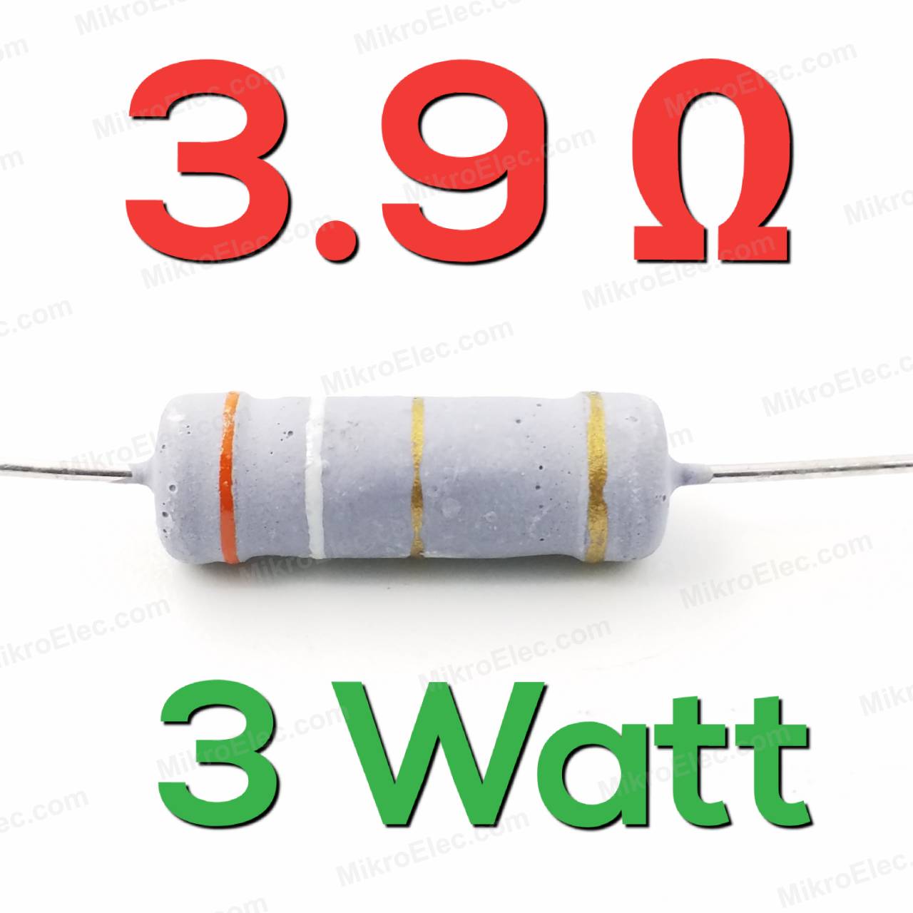 3.9 โอห์ม 3.9 Ohm 3W 5% เมทัลออกไซด์ ฟิล์ม Metal Oxide Film Resistor 3.9R