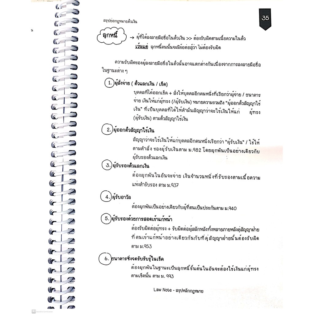 L3สรุปย่อกฎหมาย ตั๋วเงิน (Law Note ชนกนันท์ คงพิรุณ) /พิมพ์ : กันยายน 2564