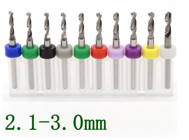 ดอกเจาะ PCB, ไม้, อะคริลิค 2.1-3.0 mm Mini PCB Drill Bits Carbide Drill Bit Set 1/8'' Shank For Circuit Board CNC Engraving Sharpener Drill Tools