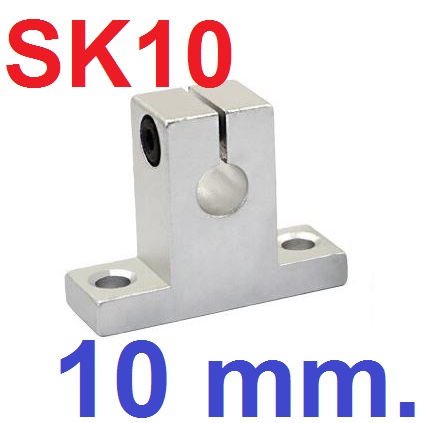 SK10 รูใน 10mm. bearing shaft support rod round shaft support linear bearing mount axis support ที่ยึดแกนเหล็ก ที่ยึดแบริ่ง