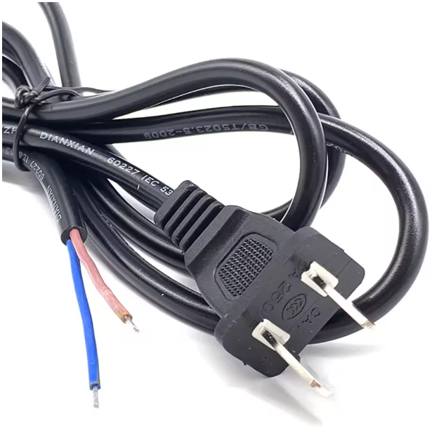 ปลั๊กตัวผู้ 2 ขา ขนาด 2x1.5 sq.mm. ยาว 2 เมตร 250V 16A Pure copper national standard power cord two plug power cord 2*1.5 sq.mm. 2 meter สายไฟพร้อมหัวปลั๊ก