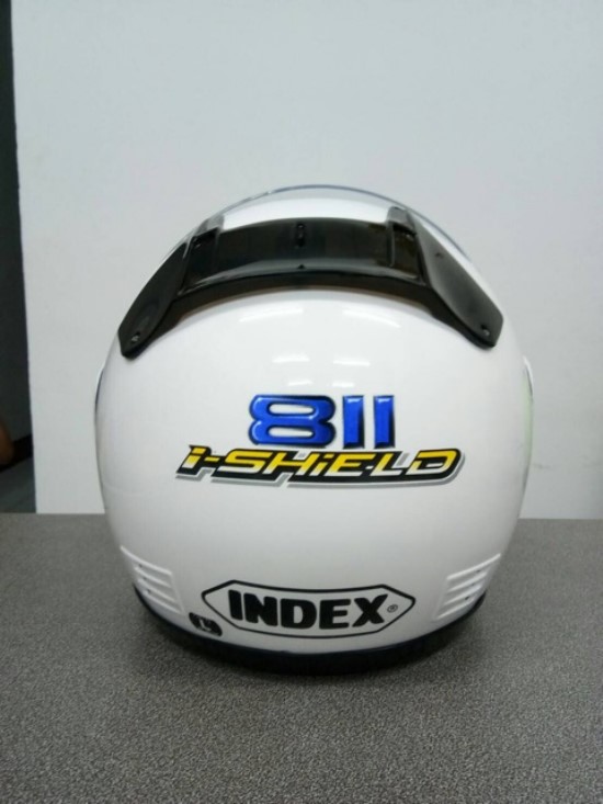 หมวกกันน็อคINDEX รุ่น 811(i-shield) แว่นสองชั้น สีขาวเงา