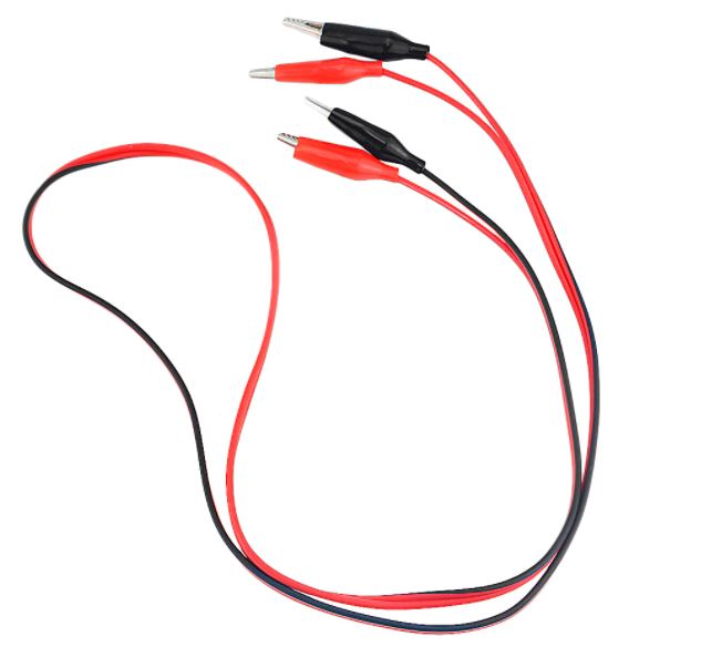 สายไฟปากคีบ สายพ่วง ขนาดกลาง 35 mm. สายไฟยาว 1เมตร 1M Double Head Crocodile Clip Line Red And Black Clips Crocodile Cable Alligator Jumper Wire Test Leads Power Cord Test Leads ปากจรเข้ คลิปจระเข้