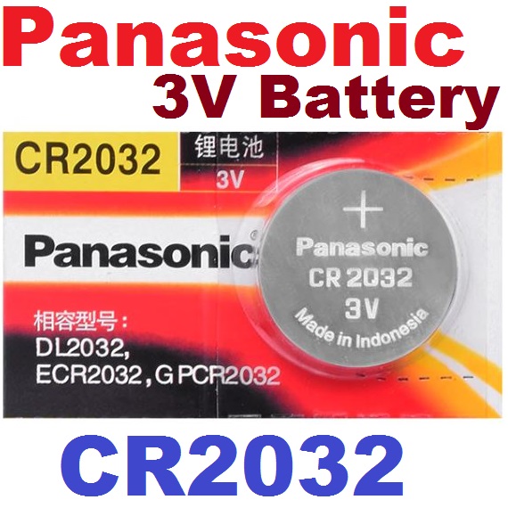 ถ่านกระดุม Panasonic CR2032 button battery 3V lithium battery remote control car key motherboard clock DL2032 ECR2032 GPCR2032