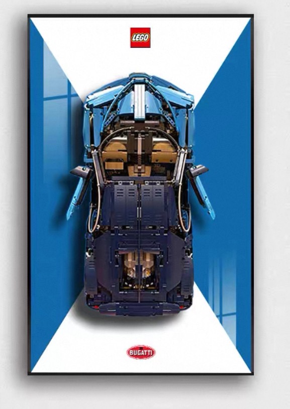 Display frame สำหรับ LEGO เลโก้ 42083 Bugatti Chiron (กรอบสำหรับตกแต่ง)