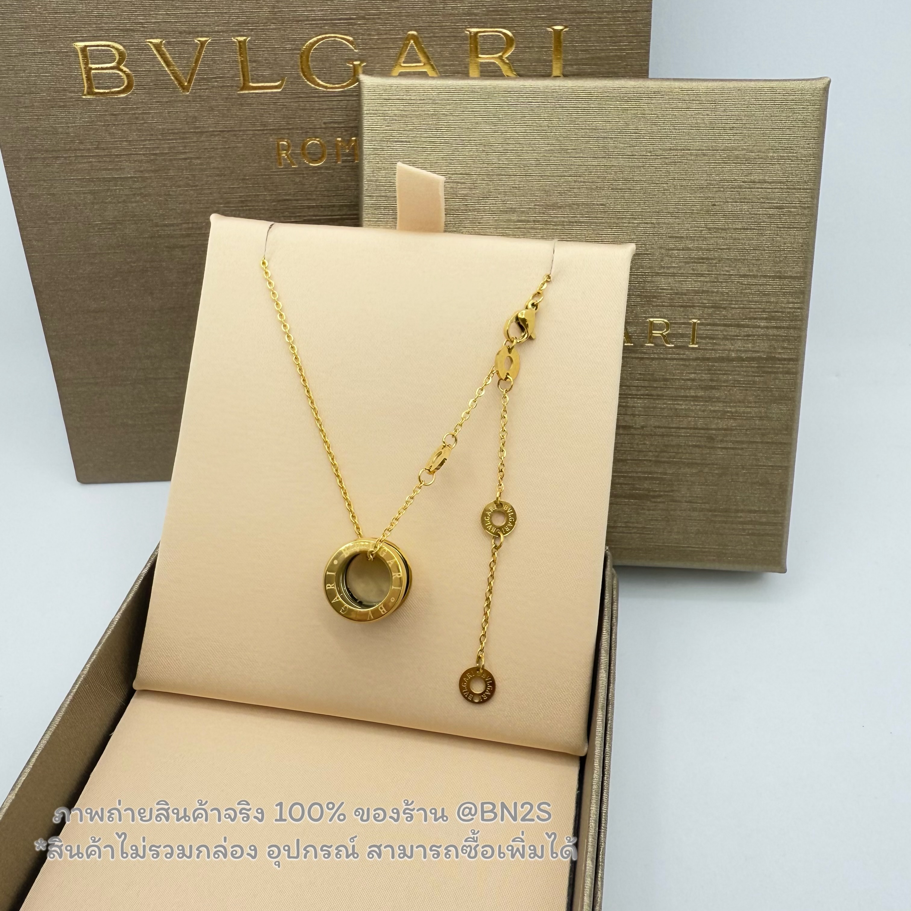 สีทอง BVL B.ZERO1 NECKLACE สร้อยคอบูการี จี้ร๊อคเก็ตวงกลม อะไหล่ทอง-เงิน-โรสโกลด์ ปั๊มแบรนด์ พร้อมส่งในไทย แบบเดียวกับลิซ่าใส่
