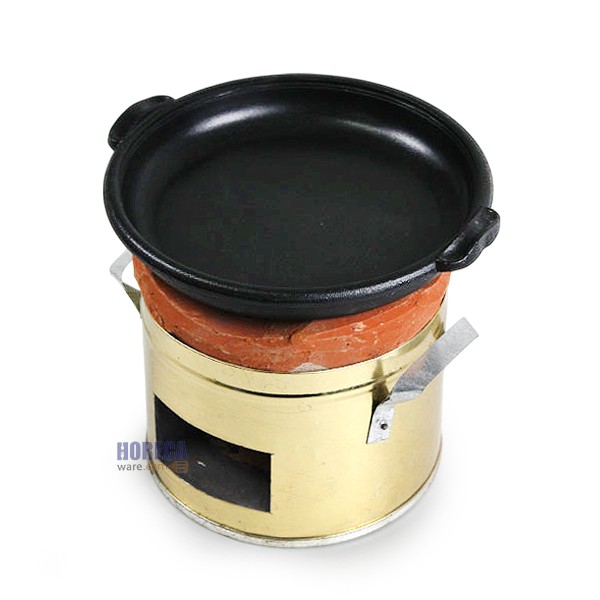 เตาทอง 7 นิ้ว + กระทะจานร้อน 9นิ้ว สำหรับจิ้มจุ่ม หรือย่างเนย เตาดิน