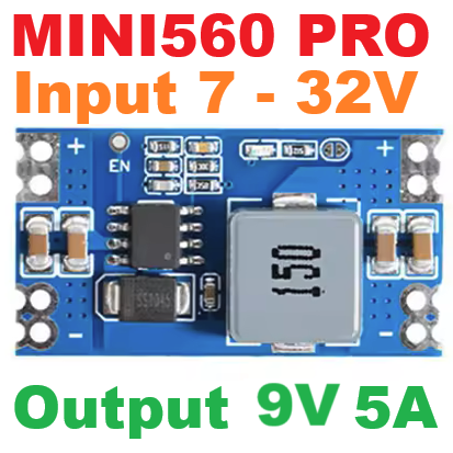 MINI560 PRO 9V (Input 7-32V to Output 9V 5A) Step Down DC-DC Converter Voltage Regulator Buck Stabilized Power Supply Module 9