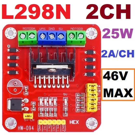L298N Dual H Bridge DC Stepper Motor Driver Board