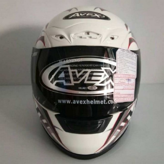 AVEX หมวกกันน็อคเต็มใบ ราคาถูก รุ่นDX 1000 สีขาว แว่นดำ