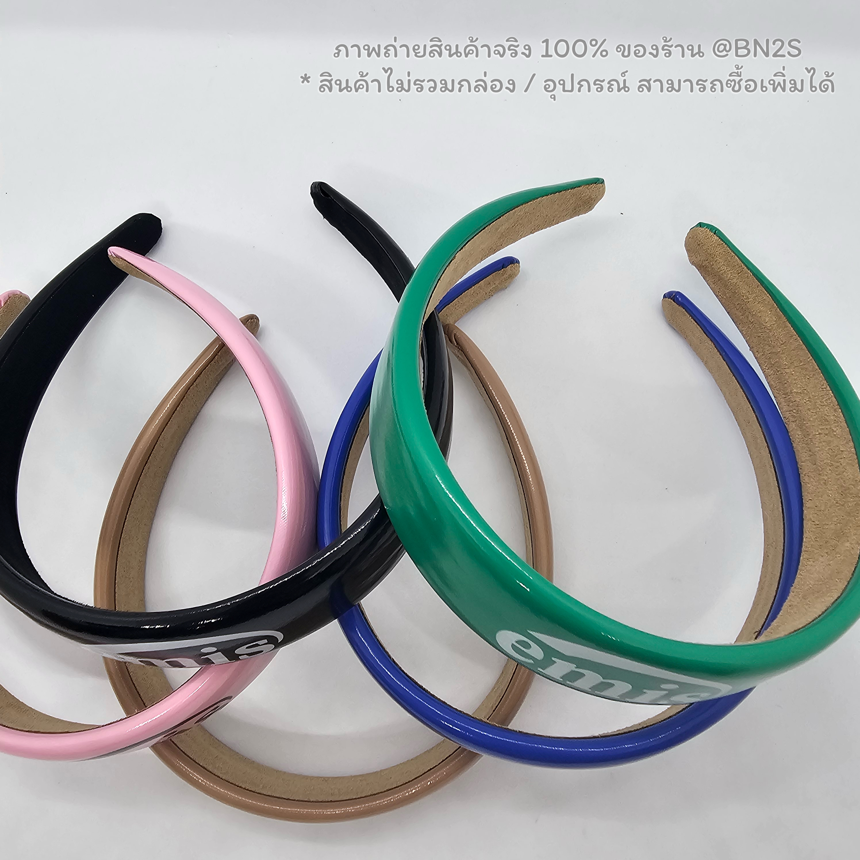 สีชมพู | Korea Emis Makaron Headband Hair Band ที่คาดผมอีมีส มาการอง งานปริ้นท์โลโก้ คมชัดเนื้อยางนุ่ม งานสวยรับประกัน ไม่มีอุปกรณ์