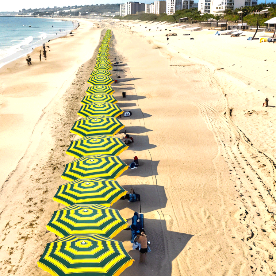 Leo ร่มสนามลายริ้ว ร่มแม่ค้า ร่มขายของ ขนาด Ø1.80 เมตร ร่มตกแต่งสวน สถานที่ต่างๆ ร้านอาหาร โรงแรม