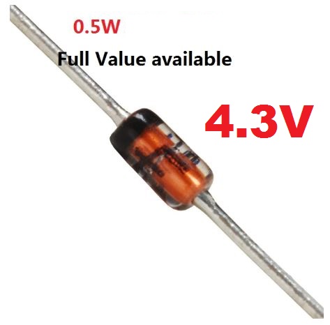 ซีเนอร์ไดโอด 4.3V 1/2W zener diode (0.5W) (500mW) DO-35