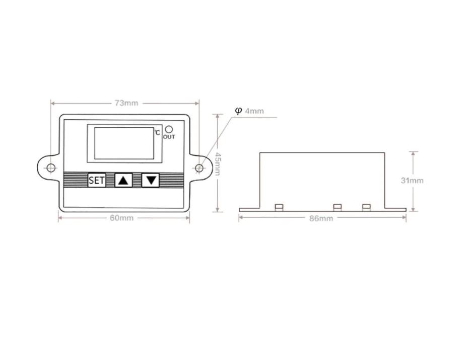 เครื่องควบคุมอุณหภูมิ 220Vac 10A 1500W XH-W3002 Digital Thermostat Temperature Control Switch Temperature Controller Digital Display Mini Thermostat Switch with Water-resistant Sensor Probe