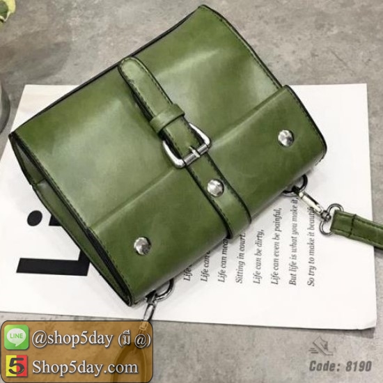 กระเป๋าสะพายหนังUPนิ่ม แฟชั่นเกาหลี (เขียว)