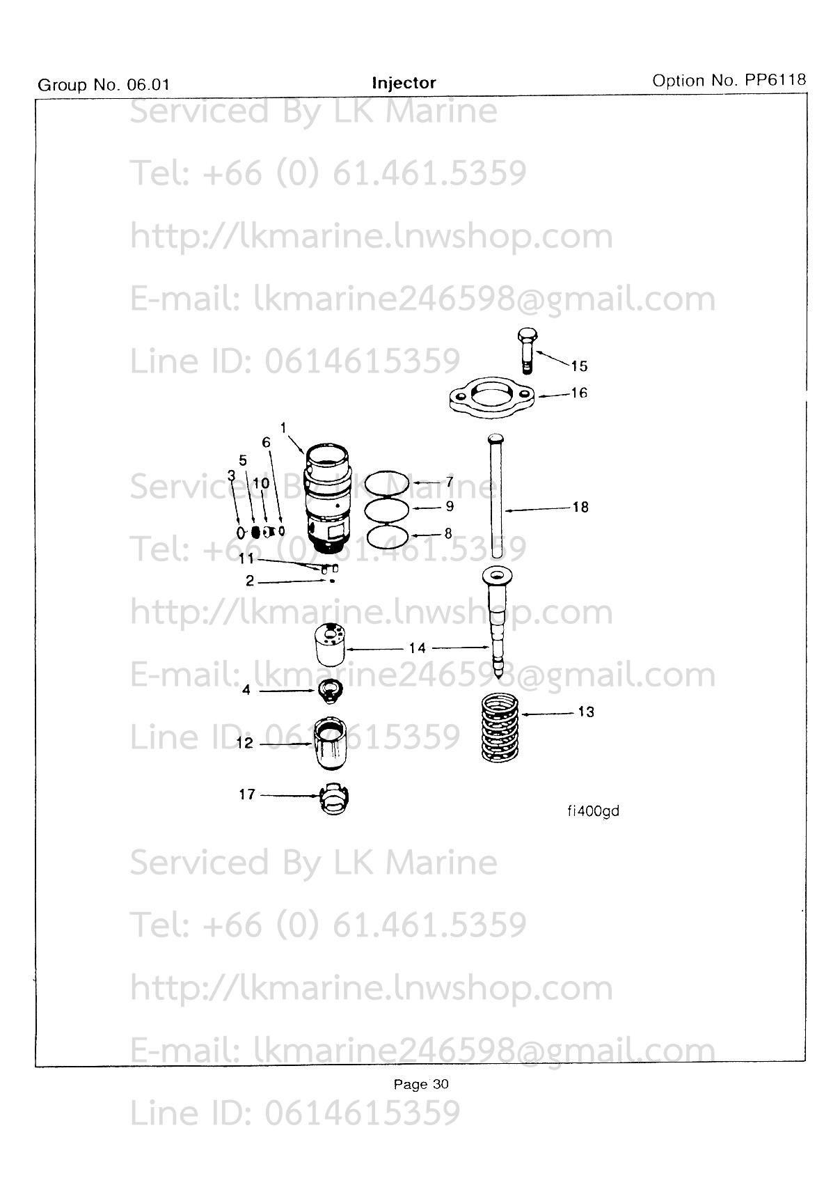 No.00 3022197 KTA19/38 Injector / หัวฉีด Type: PT (C-41K) Interstate-McBee
