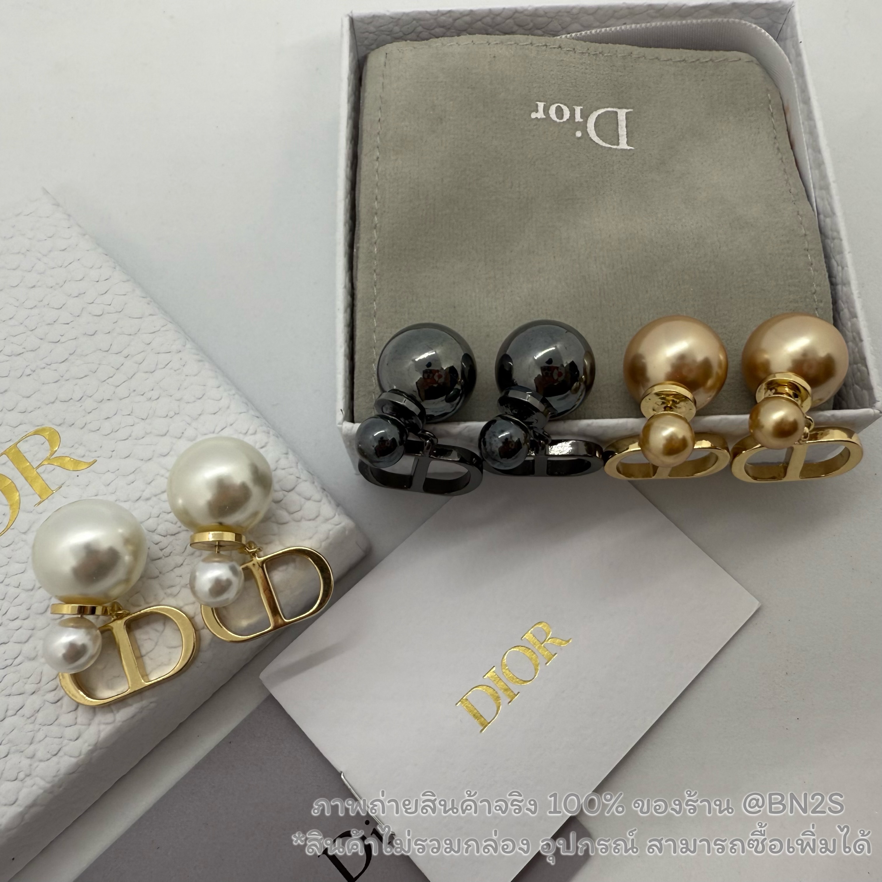 อะไหล่โรสโกลด์ | CD Tribales Earrings ตัวโลโก้อยู่หลังหู ต่างหูไข่มุก อะไหล่ทอง สไตล์วินเทจ ตุ้มไข่มุก ดูมีสไตล์มากค่ะ งานไม่ปั๊ม ไม่รวมอุปกรณ์