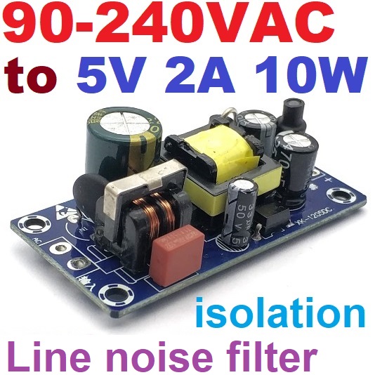 switching power supply 90-240Vac to 5V 2A 10W with EMC built-in isolation low ripple AC-DC power module สวิตชิ่ง พาวเวอร์ซัพพลาย