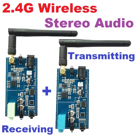 โมดูลรับส่งสัญญาณเสียงไร้สาย 2.4G Wireless Stereo Audio high-fidelity audio receiving and transmitting module ISM Band 16Bit/44.1KSPS