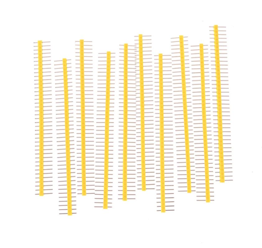 ก้างปลา สีเหลือง 40 Pin 2.54 mm. 1x40 Single Row Male Breakable Pin Header Connector Strip For Arduino